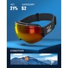 ZIONOR X Ski Snowboard Snow Goggles OTG Design for Men
