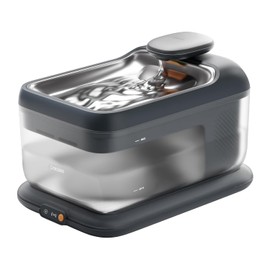 PETSEE Cordless Pet Water Fountain, Automatic Cat Water Founatin Battery Operated, 4.5L with Stainless Steel Tray for Cats Dogs Multiple Pets Indoor, Wirelss Water Pump and Ultra-Quiet S7 Air Grey