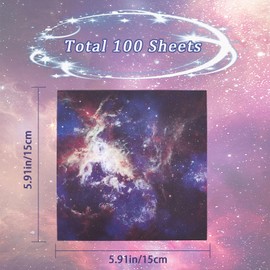 GORGECRAFT 100PCS Galaxy Scrapbook Paper 15x15cm Starry Sky Pattern Paper Pack Vintage Nebula Decorative Craft Paper Cardstock Pad for DIY Card Making Scrapbooking Photo Album Holiday Arts Decor