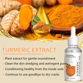 Eazerom 02 30 ml Turmeric Body Oil, Turmeric Body Oil for Face and Skin Care, Natural Anti Cellulite Oil Massage Oil, Massage Oil Skin Whitening Oil, Turmeric Face Repair Essence Massage Oil
