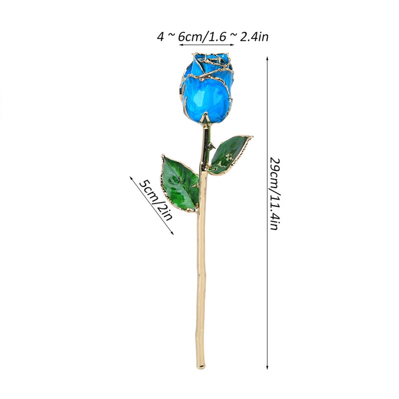24K Gold Plating Rose Flower with Base Gift for Valentines