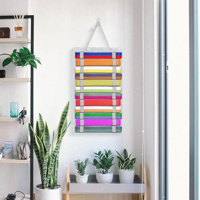 POFET Taekwondo Belt Storage, Martial Arts Belts Organizer, Karate Belt