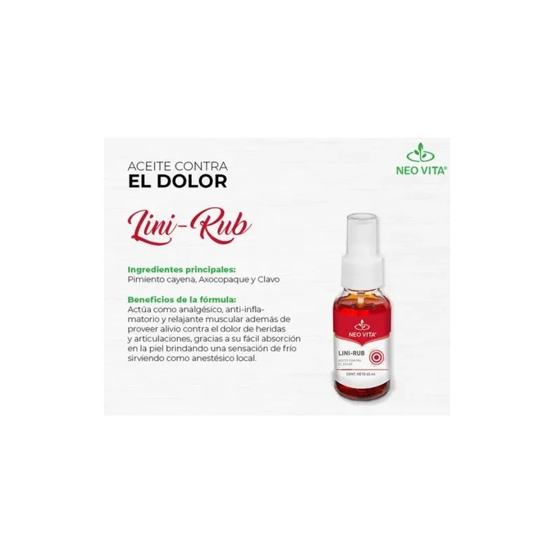 Lini Rub Neovita Relajante Muscular Antinflamatorio Analges