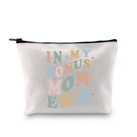 PLITI Bonus Mom Makeup Bag Step Mom Birthday Gifts from Daughter in My Bonus Mom Era Gift Mother in Law Wedding Cosmetic Bag (in My Bonus mom bagU)