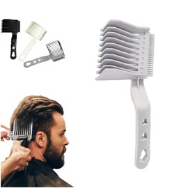 Hair Comb for Men Fade Comb Curved Positioning Comb Self Cutting Hairdressing Tool (Gray, Gray)