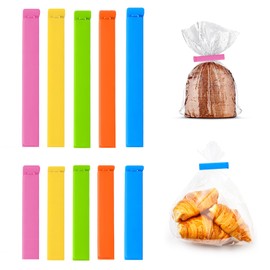 Erismithh Food Clips 10Pcs Food Storage Bag Clips Plastic Sealing Bag Clip Reusable Kitchen Clips for Food Fresh Snack Ziplock(2 Sizes and 5 Colours)