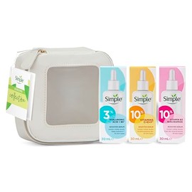 Simple Booster Serum Collection 3 piece Gift Set with a small Travel Beauty Bag