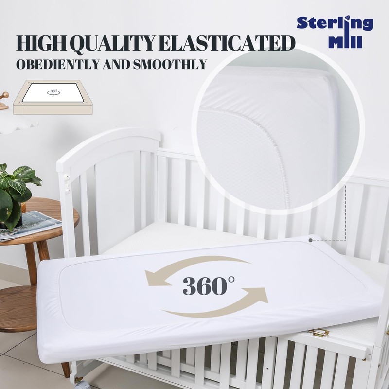 Waterproof Mattress Protector Cotton Fitted Sheet for Baby Cot Bed