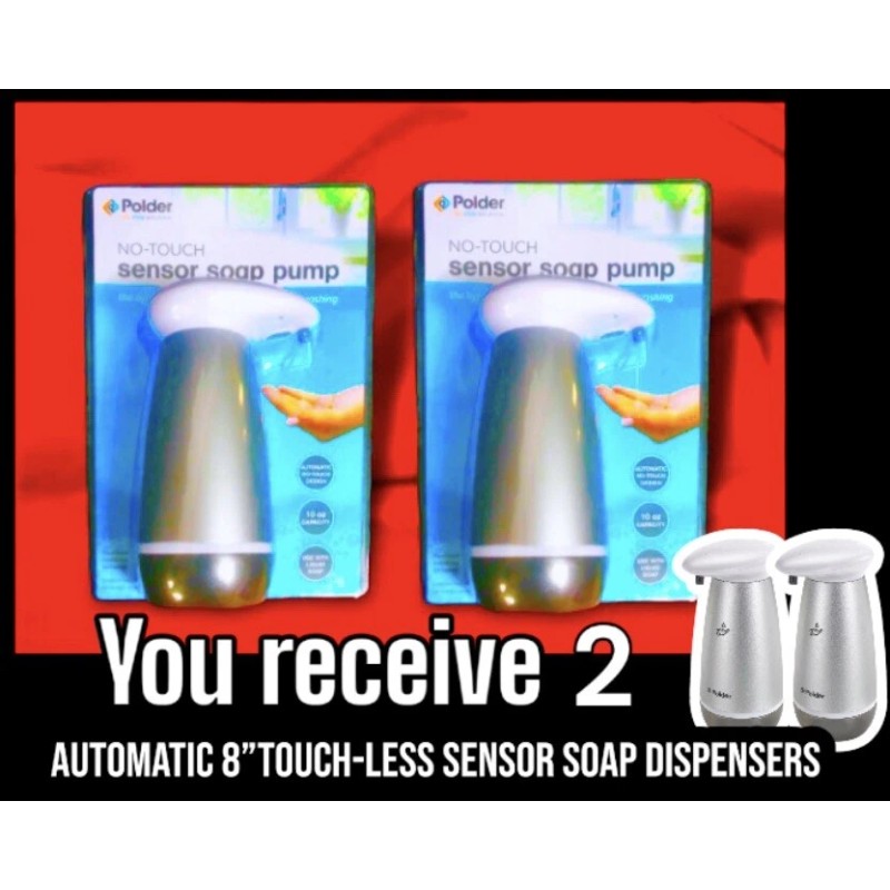Polder 2 PACK No-Touch Sensor Soap Pump Dispenser:Auto