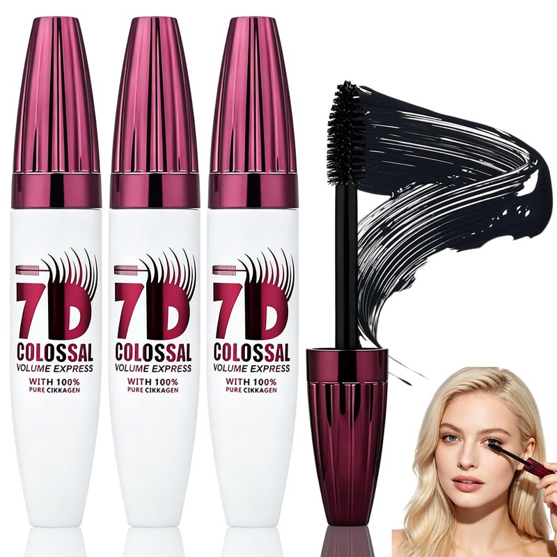 7D Waterproof Mascara, Long Lasting Buildable Volume Natural Curling Lashes,Smudge-Proof,