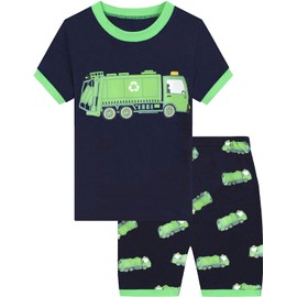 Toddler Boys Pajamas Monster Truck 100% Cotton Kids Dinosaur 2 Piece Short Sets Summer Sleepwear Clothes Set 1-7 T