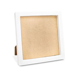 FuninCrea Round Square Picture Frame, PVC Photo Frame White Picture Frames for Photo Display Stylish Poster Frames Small Vintage Frames Display Frame for Home Decor Tabletop Display (Square)