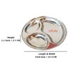 Satre Online and Marketing Stainless Steel 3 Compartment Lunch Plate