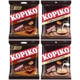 Coffee Candy Hard Boiled Sweets (Pack of 4 | Original Coffee (31.5g x 2) & Cappuccino (31.5g x 2)