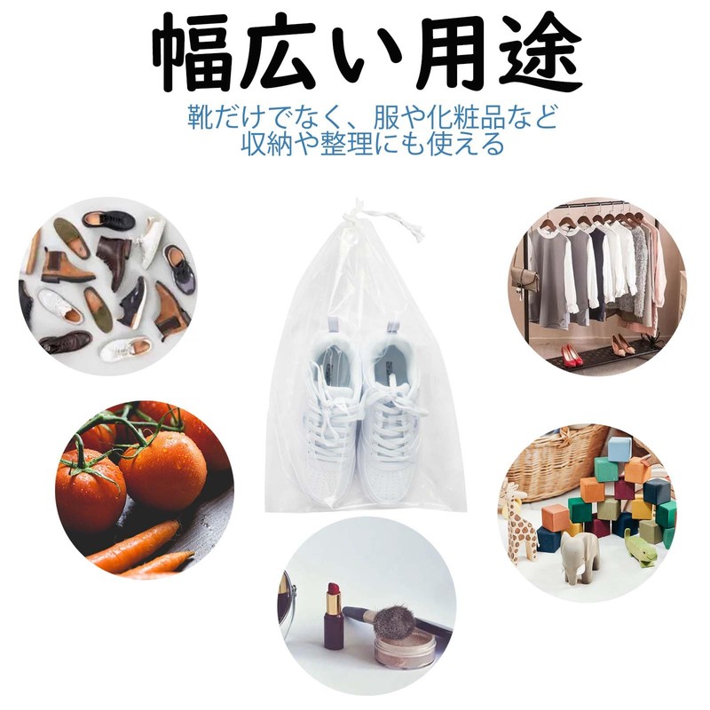 Belinlen (30 Pieces, Large) Plastic Waterproof Drawstring Bag for Travel,