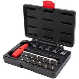 TUSK T-Handle/Driver 19 Piece Tool Kit 8mm 10mm 12mm 14mm Phillips Slotted Hex 2.5 3 4 5 6 T15 T20 T30 T45