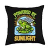 Powered by Sunlight Eco-Friendly Solar Frog Throw Pillow