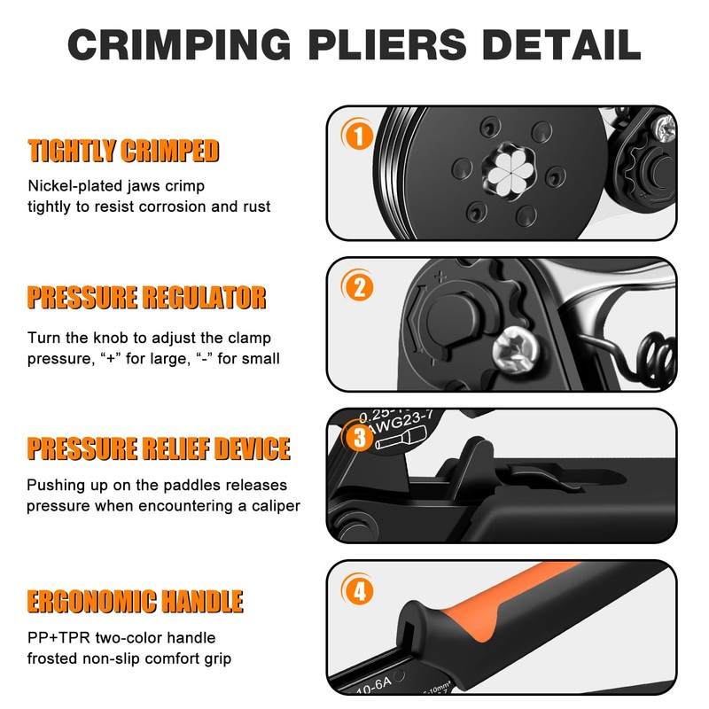 SWANAMB Ferrule Crimping Tool Kit with AWG23-7 Hexagonal Ferrule Crimper