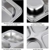 AIYoo 2 Pack Stainless Steel Divided Plates, Large 6 Sections