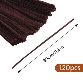 kdafio 120 Pcs Brown Pipe Chenille Stems, Chenille Stems Pipe Cleaners Long Craft Pipe Cleaners Pipe Cleaners for Hair Locs Beginner Creative Crafts Christmas Decorations
