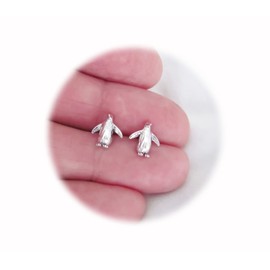 New Sterling Silver 10mm Penguin with Hypo-Allergenic Post Stud Earrings for Everyday Wear and Any Outfit MEMRIZ00877