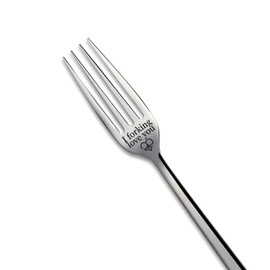 Engraved Fork - 'I Forking Love You' Romantic Utensil - Funny and Unique Gift for Him, Her, or Loved Ones - Perfect for Valentine's Day, Anniversaries, or Special Occasions