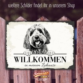 siviwonder Dog Sign Welcome Home Cockapoo No. 2 Dog Sign Saying Door Sign Warning Sign Cocker Poodle Gift Idea Beautiful Saying Dog Motif Aluminium Weatherproof Dog Sign