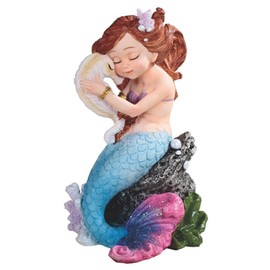 ICE ARMOR 6.5" H Mermaid with Seahorse Mergirl Statue Fantasy Decoration Figurine Office Desk/Home/Living Room/Table Decor, Perfect House Warming Gifts for New Home