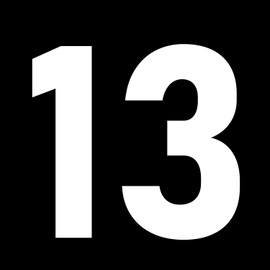 Pack of 5 10cm/3.9" Waterproof House Number Wheelie Bin Stickers - Recycling Box Text Sticker - Party Age Decorations - Numbers for Wheelie Bins - Peel & Stick (13)