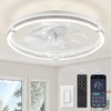 ZMISHIBO Low Profile Ceiling Fans with Lights, Flush Mount Modern
