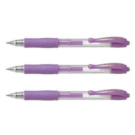 Pilot G2 07 Gel Ballpoint Pen Medium Tip Pastel Purple (Pack of 3)