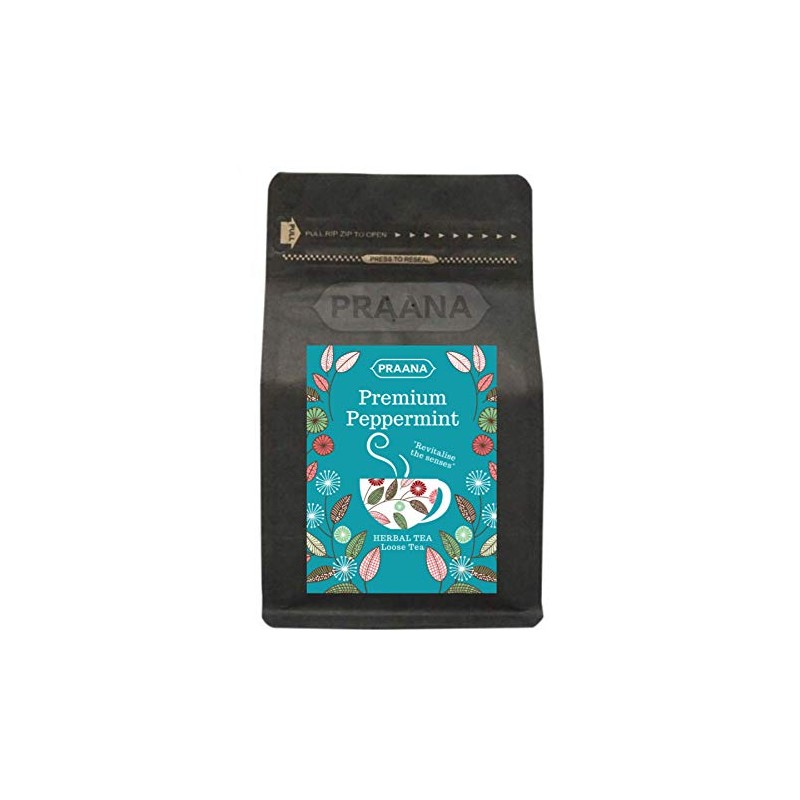 PRAANA TEA Premium Pure Peppermint Herbal Tea, 100 g
