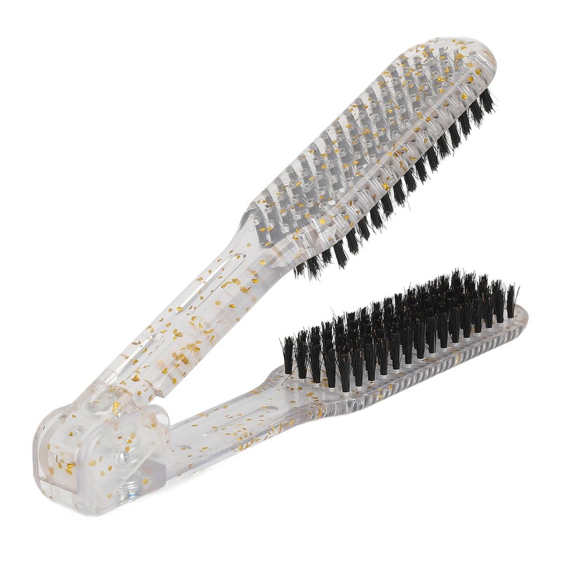 Double Sided Brush Clamp Ergonomic Handle Anti Static Nylon Hair