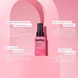 OSMO Blinding Shine Serum | Tames Straight & Curly Hair | Moringa Oil & Silk Protien | Vegan. 50ml.