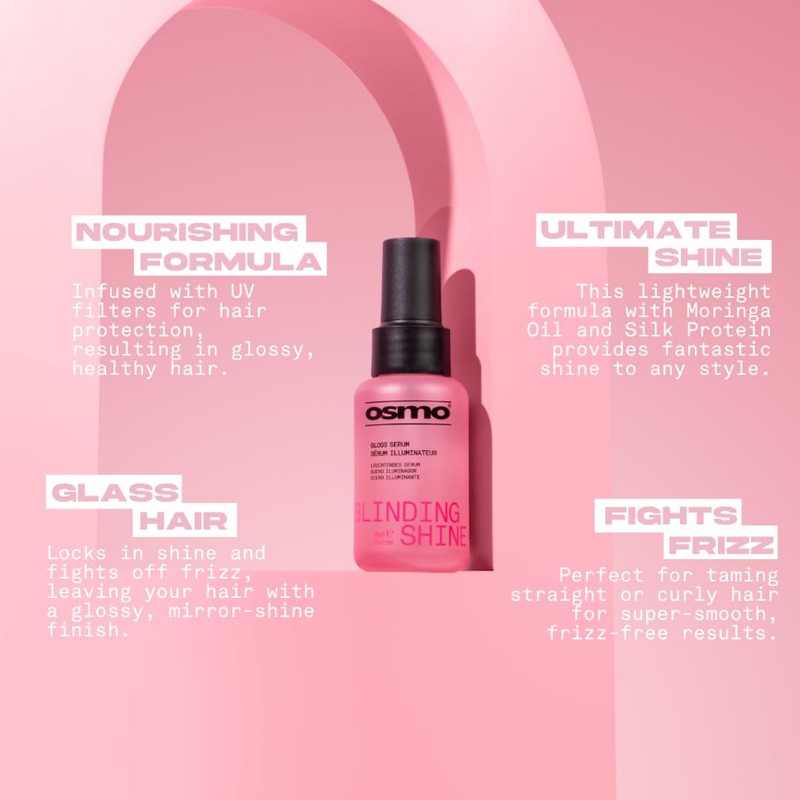 OSMO Blinding Shine Serum | Tames Straight & Curly Hair