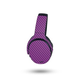 MightySkins Carbon Fiber Skin Compatible with Skullcandy Crusher ANC 2 - Solid Purple | Protective, Durable Textured Carbon Fiber Finish | Easy to Apply
