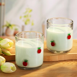 SiliFine Icon Juice Glasses, 14oz Stemless Wine Drinking Juice Glass Cup for Valentine Party Supplies Gift(2 Pcs,Christmas Tree)