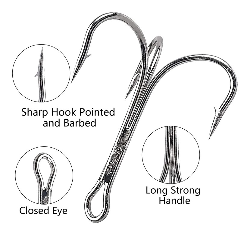 Treble Hooks Strong Large Format Fishing Hooks Sea Fishing Saltwater