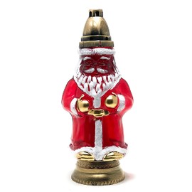 AM Décor Santa Cemetery Memorial Candle Holder | Gravesite Remembrance Decoration | Glass Lantern European Style Vigil Light (Red, 14 Inches Tall)