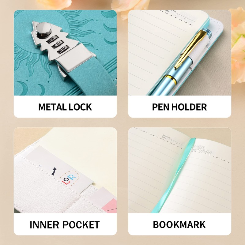 ZXHQ Diary with Lock for Women Girls, Colorful Lock Journal,