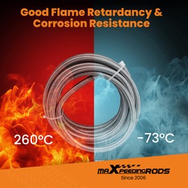 maXpeedingrods 8AN 20FT Fuel Line Kit, 1/2 Braided Fuel Line, Steel AN8 Fittings E85 PTFE Hose Transmission Oil Cooler Line, Coolant Fluid Hose + 10 Pcs 8AN Fittings