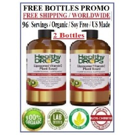 Health Drop 2 Bottles - LIPOSOMAL VITAMIN C ORGANIC 96 Servings / 96 Grams Exp: 12/2026