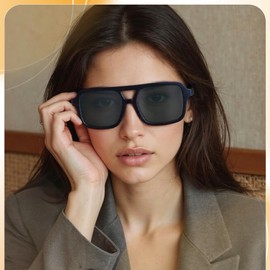 GGSTDDUP Retro Square Sunglasses 3 Pairs 70S Vintage Sun Glasses Lightweight Tinted Trendy Shades Glasses for Women