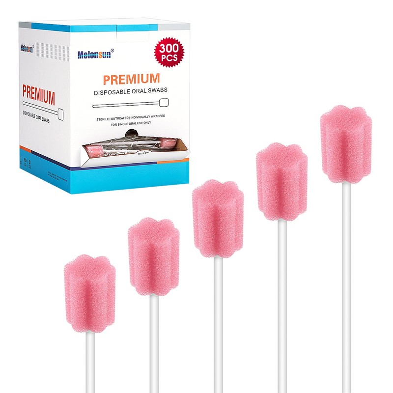 300 Pcs Oral Swabs Disposable - Longer Unflavored & Sterile