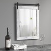 COGOOD Farmhouse Barn Door Mirror - 26" X 17" Rustic