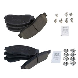 TRQ Front & Rear Brake Pads Ceramic Compatible with 2008-2012 Ford F-250 Super Duty 2005-2012 F-350 Super Duty