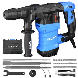 AZZUNO Heavy Duty Rotary Hammer Drill 15 Amp 1-1/4" SDS-Plus 4 Modes Chipping Hammers