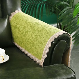 MINJIATEX Couch arm Covers,Non-Slip lace Sofa arm Covers Set of 2 Washable Sofa armrests Covers for Living Room Recliner Chair arm Cover Protectors for Leather Sofa armrest slipcover (GYDF-Green)