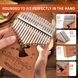 CONJURER Kalimba 17 Key Thumb Piano, Coffee Deer