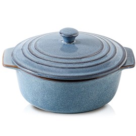 HVH Ceramic Casserole Dish with Lid Oven Safe, 2 Quart Round Casserole Dish Set, 9 Inches Round Baking Dish with Lid Oven Safe, Deep Casserole Dishes for Oven with Lids for Dinner Party (Wabi sabi)